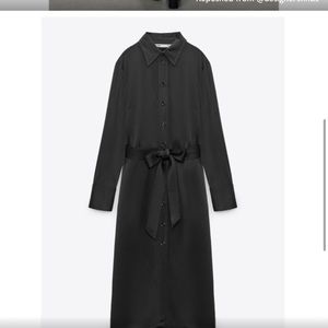 Zara SATIN EFFECT SHIRT DRESS